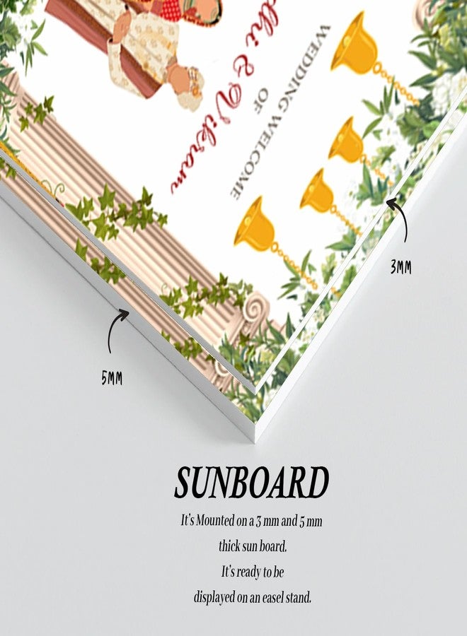 ثيم ماي بارتي لوحة ترحيب مخصصة لحفلات الزفاف من ثيم ماي بارتي - لافتة ترحيب هندية شخصية للزينة - Image 5